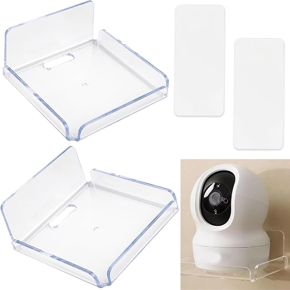 Luxiremi 2pcs Small Floating Stick on Shelves for Cameras and Decor | Mini Wall Mounted Hanging Display Shelves