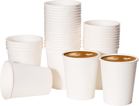 RACETOP 8 oz Disposable Paper Coffee Cups, 1000 Pack | Leak-proof Paper, BPA-free, for Hot Drinks, Ideal for Daily Home use, Office, Gatherings, Travel
