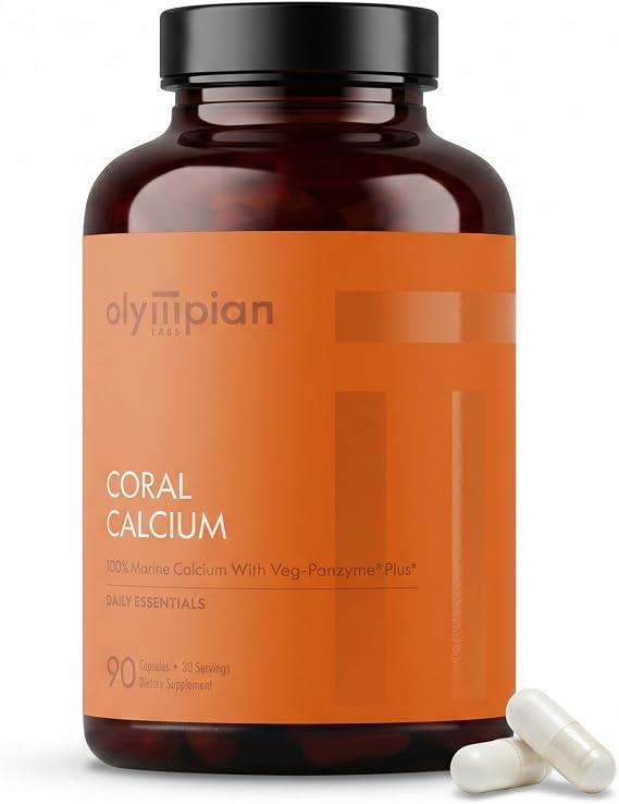 Olympian Labs Coral Calcium 1000mg Concentrate Capsules, Supporting Healthy Bones and pH Balance - 90 Capsules