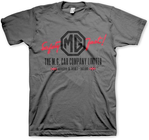 Officially Licensed M.G. Cars Co. - England Mens T-Shirt (Dark Grey), XL