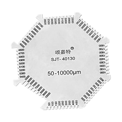 Milageto Thickness Gauge Octagonal Wet Film Comb for Paint and Coating Practical High Precision Reusable Industrial 50-10000um