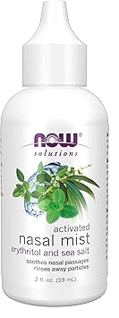 NOW Foods Solutions, Activated Nasal Mist, Soothes Nasal Passages with Erythritol and Sea Salt, 2-Ounce