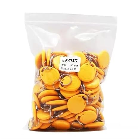 100pcs EM4305 5200 T5577 125KHZ Copy EM ID Keyfobs Rewritable Writable RFID Tag Key Ring Card Proximity Token Access Duplicate(ID 125khz Copy key-01)