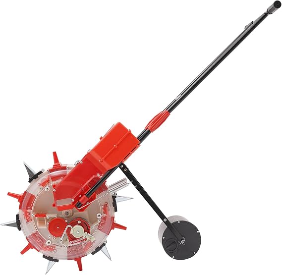 Garden Seeder, Metal Precision Garden Seeder Seeder Walk-Behind Row Crop Planter, Manual Seeder Machine Row Planter Corn Planter Seeder 6 Nozzles, 10.24 inches Spacing