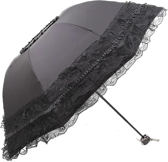 Embroidered Lace Umbrella Vintage Lace Parasol Foldable Lolita Umbrella Lady Rain Anti-uv Protection Dome Props