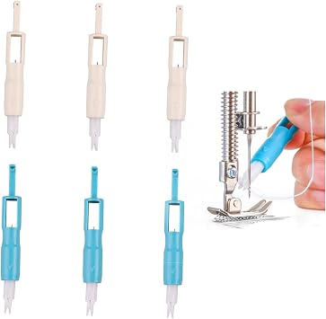 UAIAGM 6 Pcs Sewing Machine Needle Threader Tool Automatic Needle Threading Tool for Seniors Needle Inserter Holder Front to Back Threaders for Essential Sewing Accessories and Supplies
