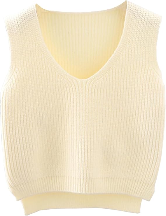 Girls Sweater Vest, V-Neck Sleeveless Knitted Sweater Vest Pullover Top Autumn Clothes Solid Color for Boy Girl Baby
