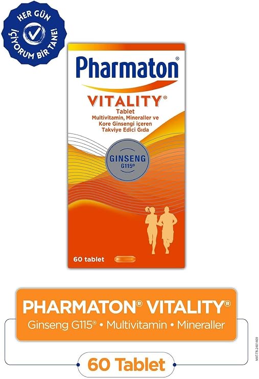 Pharmaton Vitality 60 Tablets - Ginseng G115, Multivitamin And Minerals