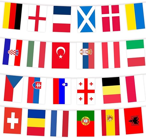 Fifa World Cup Flags Bunting 2026 with 24 World Country Flag,26ft/8m International Flags Bunting Banner for Fifa World Cup Football 2026 Bar Club Garden School Euro Football Tournament Decorations