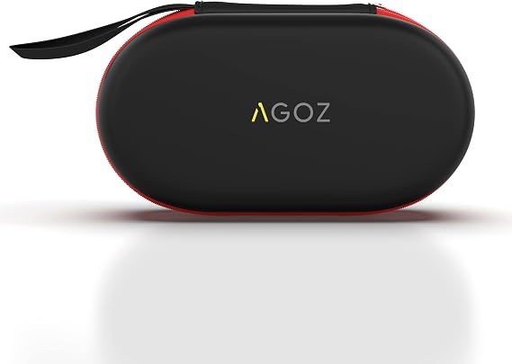 AGOZ Case for OmniPod Pod Zippered Protective Medical Pouch Cover with Wrist Strap (Black/Red)