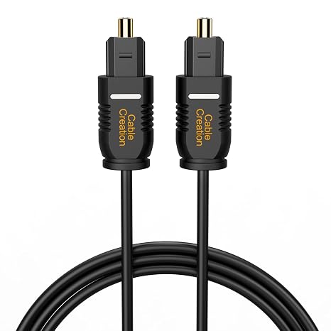 CableCreation Toslink Digital Optical Audio Fiber Optic Cable, 15FT, Thin