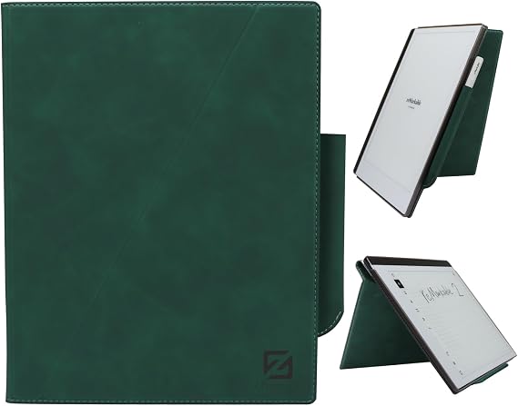 ZhaoCo Case for Remarkable 2 Paper Tablet 10.3" 2020 Released, Slim Lightweight Protective Book Folio Stand Cover Leather Case with Built-in Pen Holder - Green