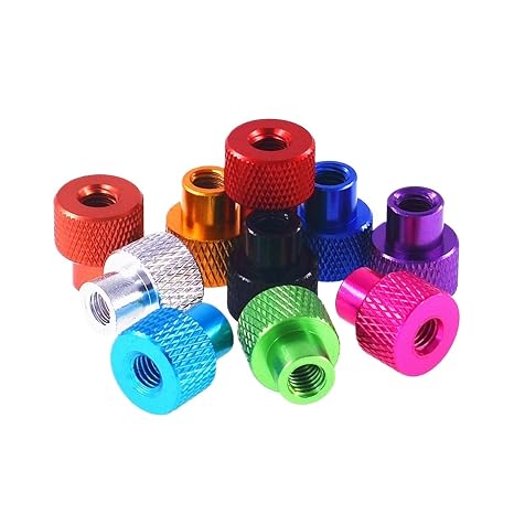 CHATROOM M3 M4 M5 M6 M8 Thumb Nuts Through Hole Aluminum Frame Hand Tighten Flange Nut Step Knurled Thumb Nut (Color : Black, Size : M6 5pcs)