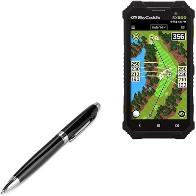 BoxWave Stylus Pen Compatible with SkyCaddie SX500 - EverTouch Meritus Capacitive Styra, Capacitive Stylus with Rollerball Pen - Jet Black