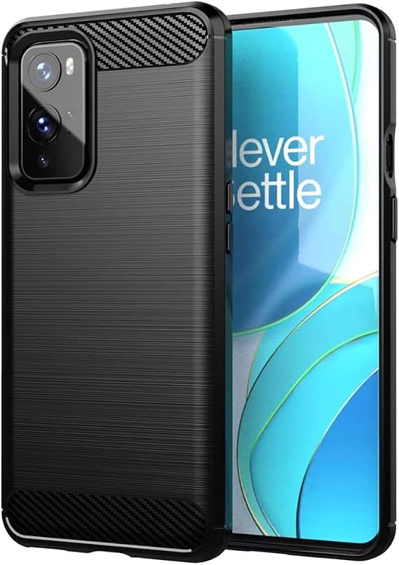 GAPlus OnePlus 9 Case - Ultra Slim Carbon Fibre Shockproof Bumper Case Cover For OnePlus 9 Black