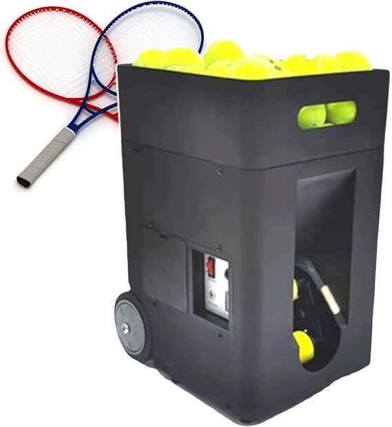 Tennis Ball Machine, App Intelligent Automatic Ball Throwing Machine with Remote Control, Adjustable Launch Angle, 50 Balls, for Training Sports
