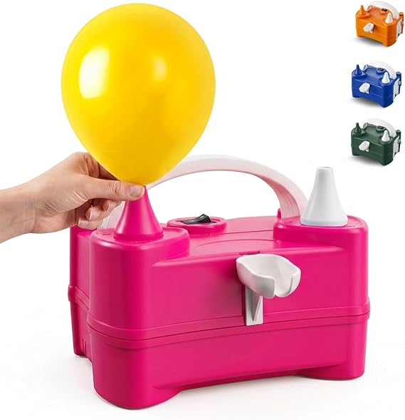 Electric Balloon Pump, Portable Dual Nozzle Air Pump for Balloons 220v-240v 600w, Balloon Machine for Bulk Balloons Filling, Balloon Pump for Outdoor Recreations