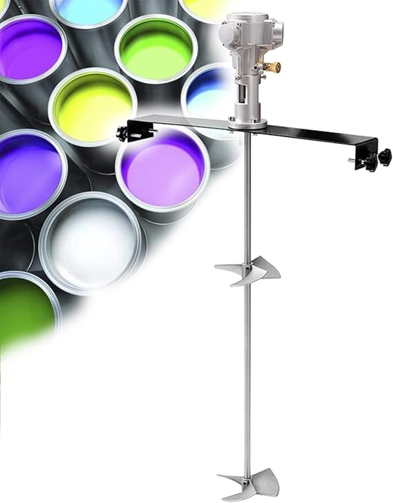 Pneumatic Paint Mixer Barrel Ink Stirring Machine, 50 Gallons/200L Pneumatic Paint Mixer, Stainless Steel Automatic Paint Mix Tool