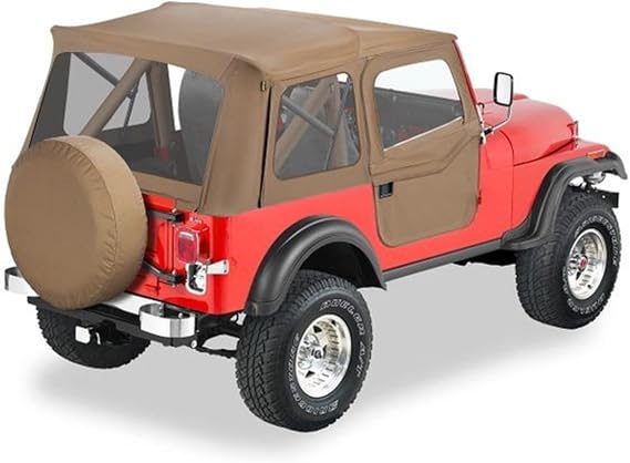 Bestop Supertop Classic Tan 5159504 for Jeep CJ5 & M38A1 1952-1975 | Fits Jeep CJ5, Willys M38A1, 1952-1975, Tan, Clear Windows,