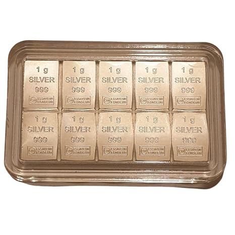 nelier Valcambi Silver Bar in Capsule Silver 10 g – 10 x 1 g Bar CombiBar Switzerland