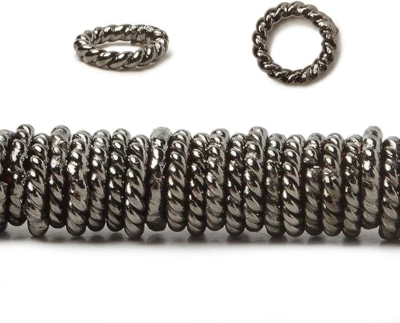 6mm Black Gold Plated Copper Twisted Jump Ring 8 inch 174 Pieces