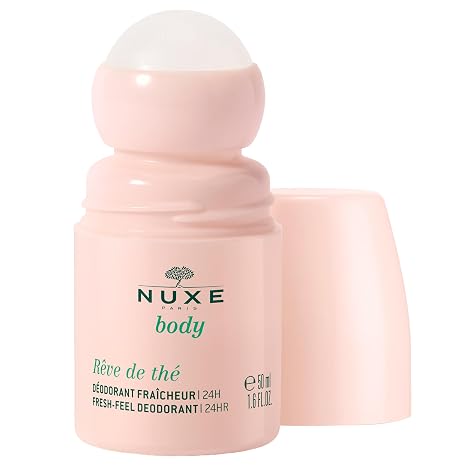 NUXE Aluminum-Free Roll-On Deodorant with Green Tea, Reve de The Natural 24-Hour Odor & Sweat Protection Roller, Quick-Dry Comfort for Women, 1.6 fl oz
