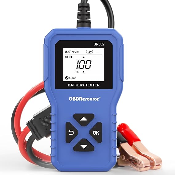 Car Battery Tester 6V 12V 24V Battery Voltage Tester, BR502 100-2000 CCA Internal Resistance Tester Automotive Accurate Digital Auto Battery Analyzer for Car Truck Marine Motorcycle SUV Boat