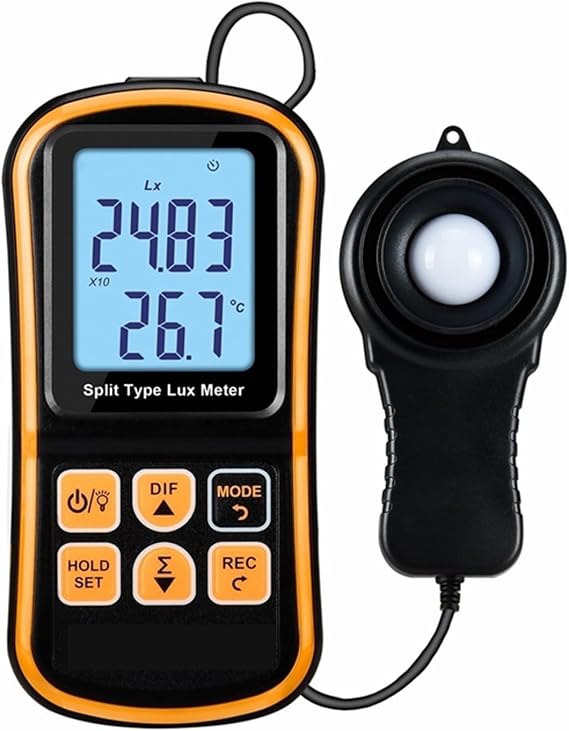 Lux Meter 5PCS Split Lux Meter Professional Digital Luxmeter LCD Light Meter Handheld Luxometer Instrument Illumination Photometer Large Measuring Range and High Precision