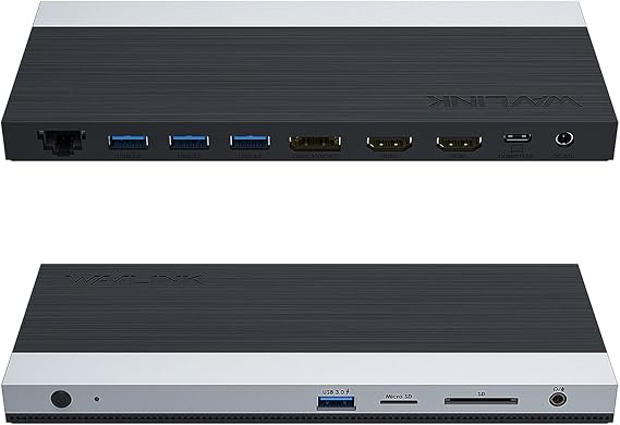 WAVLINK USB C Docking Station 3 Monitor with 100W PD, USB-C Laptop Dock Triple Display for Dell Hp Lenovo Windows, Type C Adapter Hub - Dual HDMI, DisplayPort, Ethernet, 4 USB3.0, SD/TF Slot, Audio | Laptop Dock Triple Display for Windows, Type C Adapter Hub - Dual HDMI, DisplayPort, Ethernet, 4 USB3.0, SD/TF Slot, Audio
