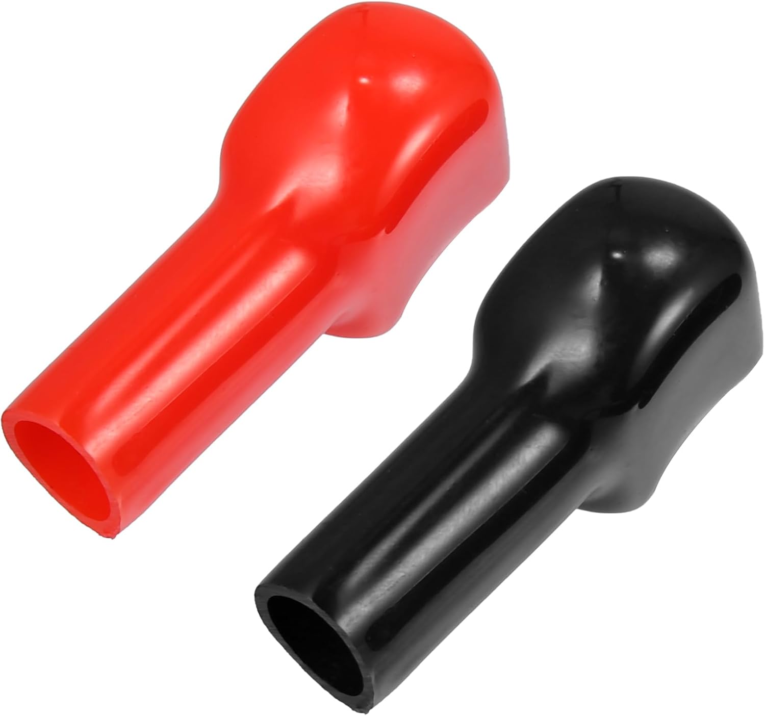 1 Pair Battery Terminal Insulation Covers, 10mm Car Battery Post Cap Universal for Motorcycle Truck Durable PVC Red Black