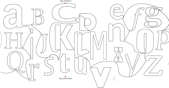 Linda's Alphabet Soup Pantograph Pattern - Quilting - Paper - Adult - 121" Long - Sizes #1 (9") & #2 (11")