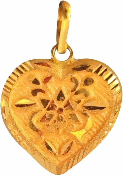 22K/18K Real Certified Fine Yellow Gold Abstract Womens Pendant