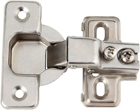 Silverline 1/2 inch Overlay Concealed Cabinet Hinges, Self-Closing Short Arm European Hinge for Face Frame Cabinets, 105Deg Opening, 35mm Cup, Screw-On Steel Hardware with Screws (6 Pack)
