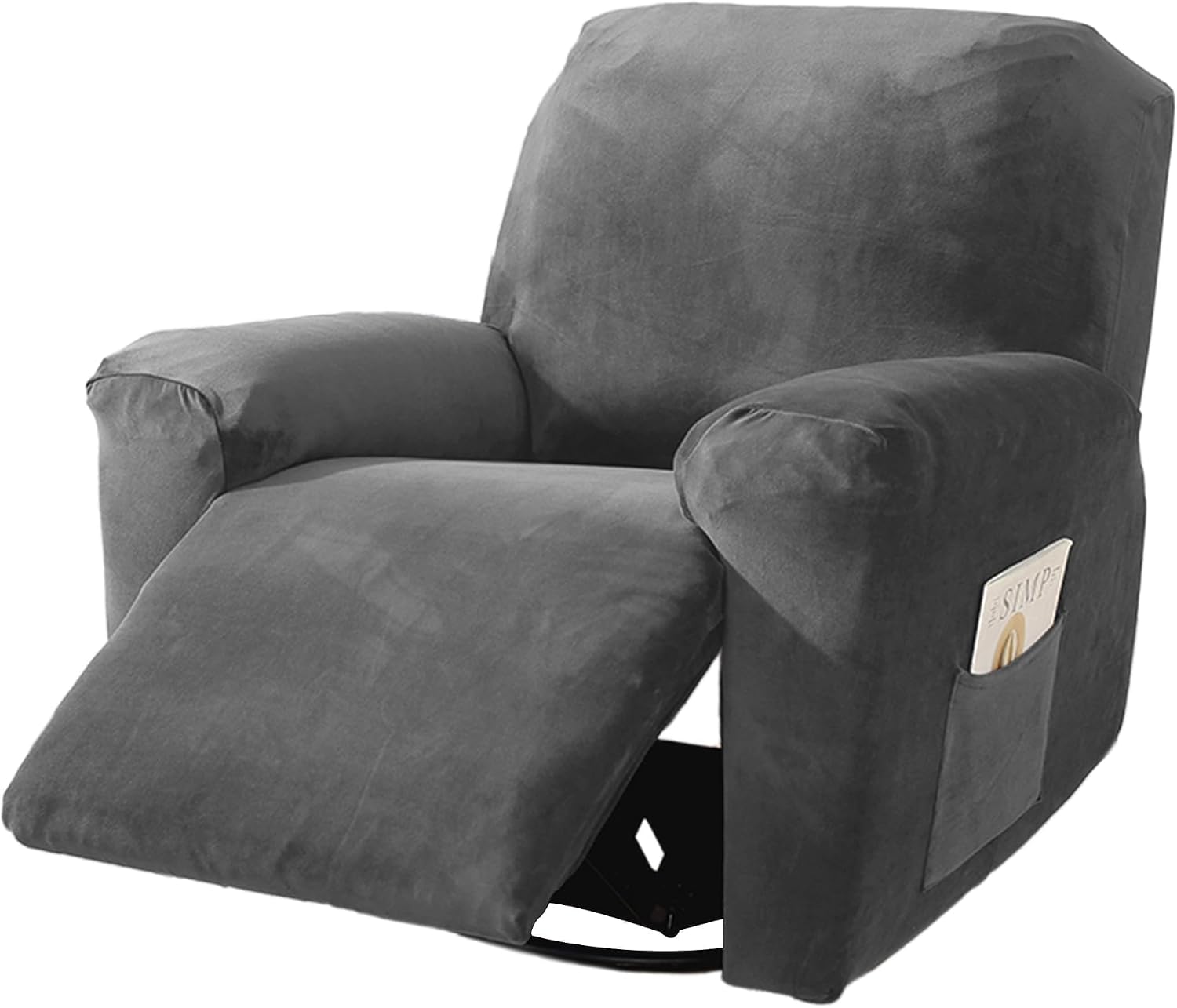 NORTHERN BROTHERS Stretch Recliner Chair Covers, Anti Slip Velvet Recliner Cover, Soft Thick Lazy Boy Recliner Covers Washable for Pets, Light Grey