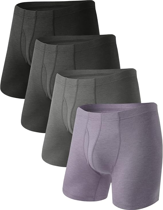 BAMBOO COOL Men's Cooling Underwear Ultra Soft Breathable Boxer Briefs Pack