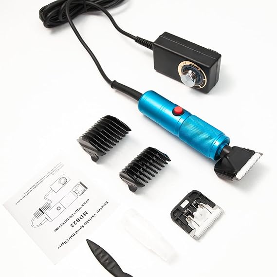 zalati Tufting Trimmer Kit Carpet Clippers Sweeper 2pcs Comb 6 Gears Adjustable Speed/Low Noise with Acrylic Rack for Making DIY Rug & Crafts - 200W, Metal