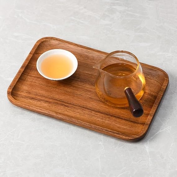 Deconox Doğal Akasya Ağacından Sunum Tabağı, Akasya Meze Tabağı, Peynir Sunum Tabağı, Akasya Salata Tabağı (23cm*17cm*1.5cm)