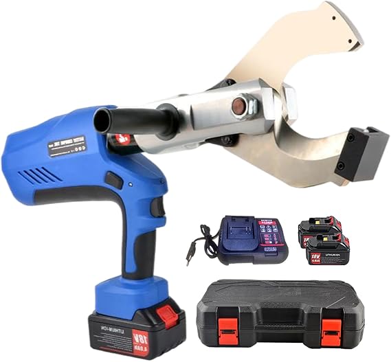 Cordless Cable Cutter Hydraulic Cable Cutter with LED Display, 18V Electric Cable Cutter,Battery Powered Cable Cutting Tool for 85MM -120MM Al Copper Cable,4.0Ah Battery,120MM
