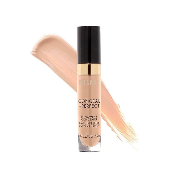 Milani Conceal + Perfect Longwear Concealer - Warm Beige (0.17 Fl. Oz.) | Natural-Matte, Full-Coverage, Undereye Concealer Infused W/ Hyaluronic Acid. 12 Hr Wear. Cover Dark Circles, Blemishes