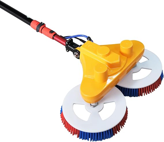 Solar Panel Cleaning Brush, 11 FT Telescopic Water Fed Pole Brush, Window Cleaning Brush and Pole, Window Solar Panel Cleaning Kit, Automatic Solar Panel Brush, with Lithium Battery