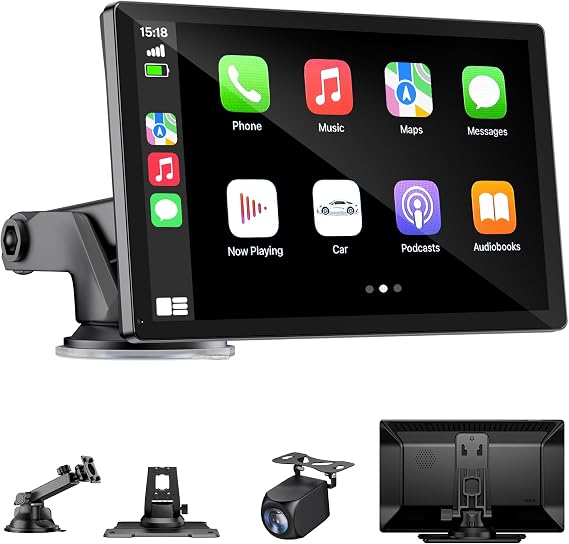 9" Wireless Apple Carplay Screen for Car & Android Auto with Backup Camera