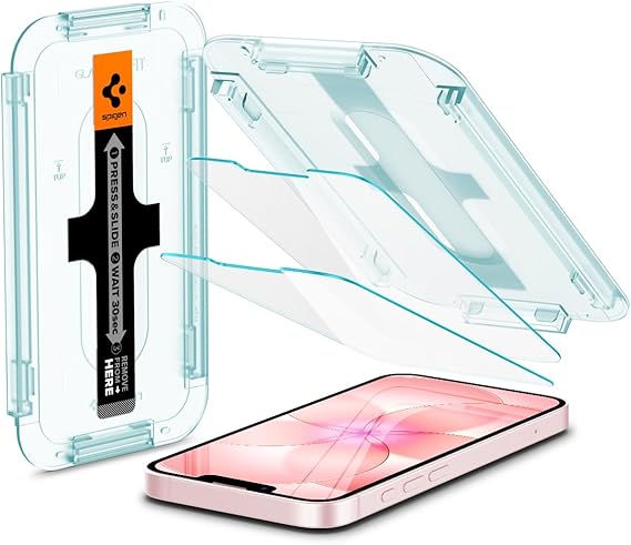 Spigen iPhone 17e / 16e / 14 / 13 Pro / 13 ile Uyumlu Kolay Kurulum Cam Ekran Koruyucu GLAS.tR EZ Fit HD (2 Adet) Şeffaf - AGL03385 (Spigen TR Garantili)