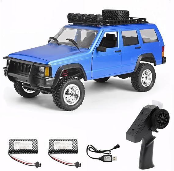 GoolRC RC Rock Crawler, 1:12 Scale Remote Control Car, 2.4Ghz 4WD Off Road RC Truck, All Terrains Climbing Vehicle, RC Car Gifts for Adults, Include 2 Batteries (Blue)