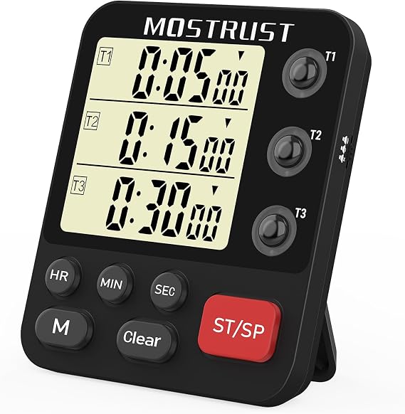 Digital Dual Kitchen Timer, Multiple Channels Countdown Timer