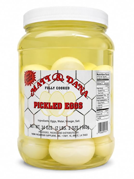 Pickled White Eggs - 1/2 Gallon