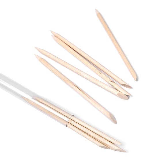 KADS 5 Pcs Nail Cuticle Sticks Double Sided Orange Wood Remover Cuticle Pusher Sticks for Manicure Pedicure