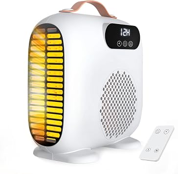 Space Heater, Portable Heaters for Indoor Use with Remote, LED Display, 18H Timer, 3 Modes, Vertical and Horizontal Use, No Temp Display, 1500W Fast Safety Heat for Bedroom, Home, Office