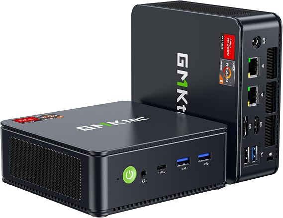 GMKtec M6 Ultra Gaming Mini PC Ryzen 7640HS (Upgraded 6600H/6800U), 32GB RAM DDR5 1TB SSD Dual NIC LAN 2.5GbE Desktop Computers Office Home, Triple 4K Display, WiFi 6, USB4, BT 5.2, DP, HDMI 2.0