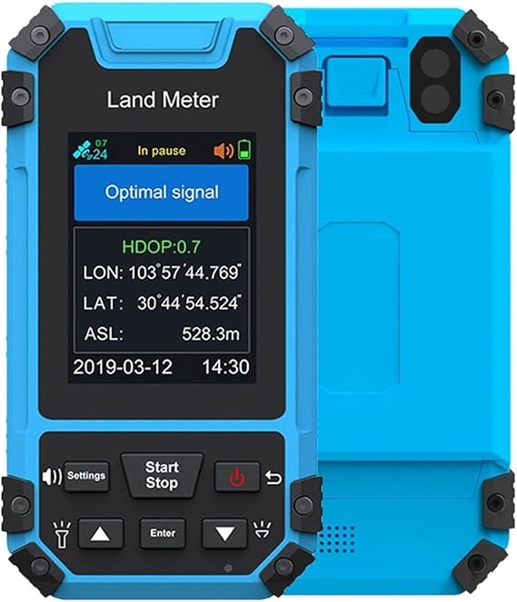 GPS Land Area Meter, Handheld GPS Plough Land Meter, Handheld GPS Land Surveying Equipment,Professional Receiver Area Measurement Land Area Measurer Multiple Measurement Features