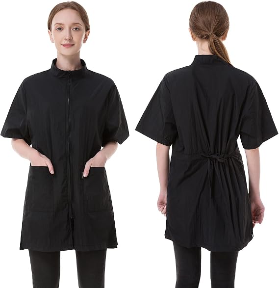DHXYZZB Grooming Smock Waterproof Workwear Barber Jackets for Women Men, Nylon Professional Dog Groomer Smock Barber Apron